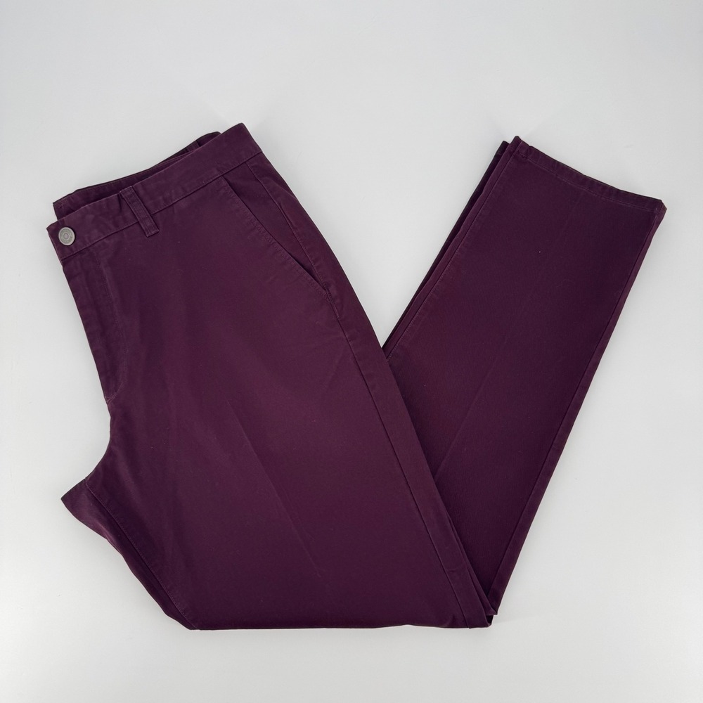 Bonobos Mens Athletic Fit Chino Pants Purple 35x32 Stretch Cotton Trousers
